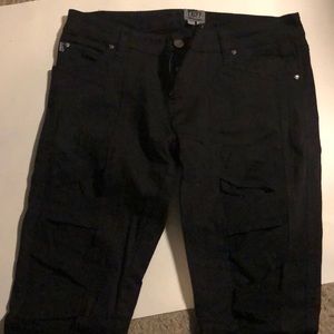 Black tripp skinny jeans with elastic bandage leg